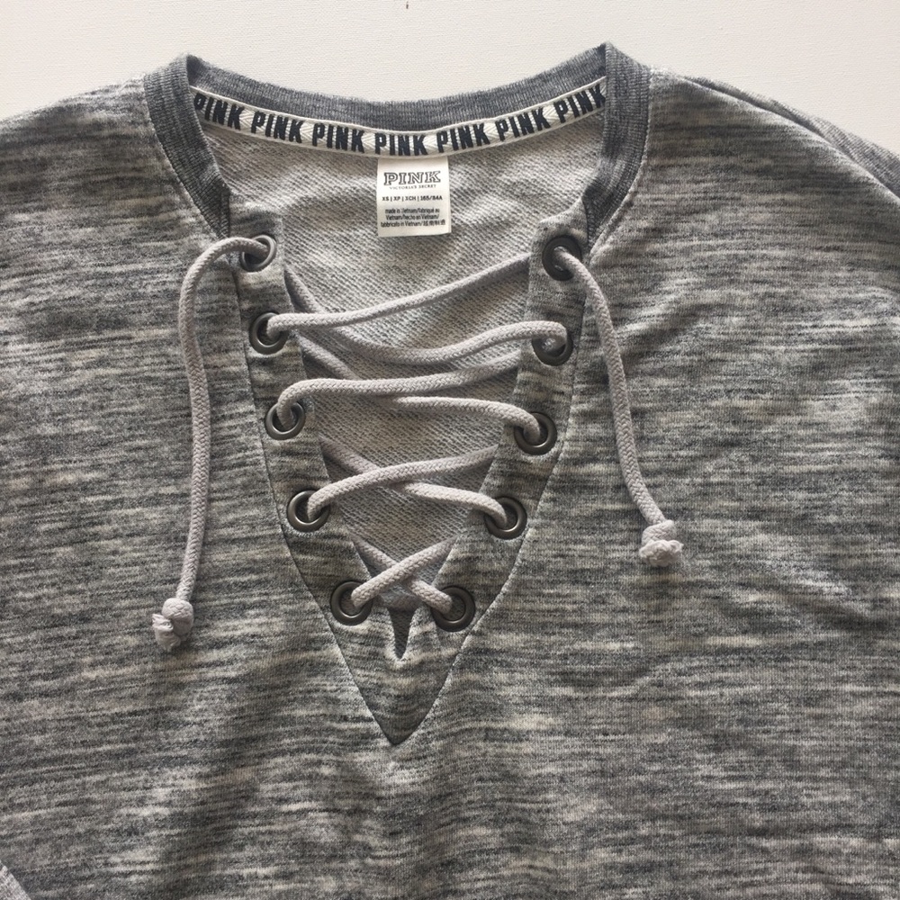 Victoria’s Secret Pink lace-up pullover sweatshirt - Picture 4 of 8
